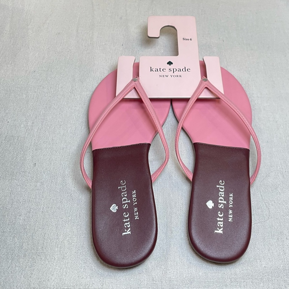 NWT Kate Spade Cabana leather flip flops